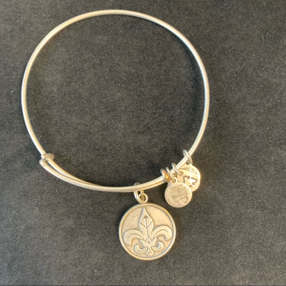 Alex and Ani fleur de lis charm bangle
